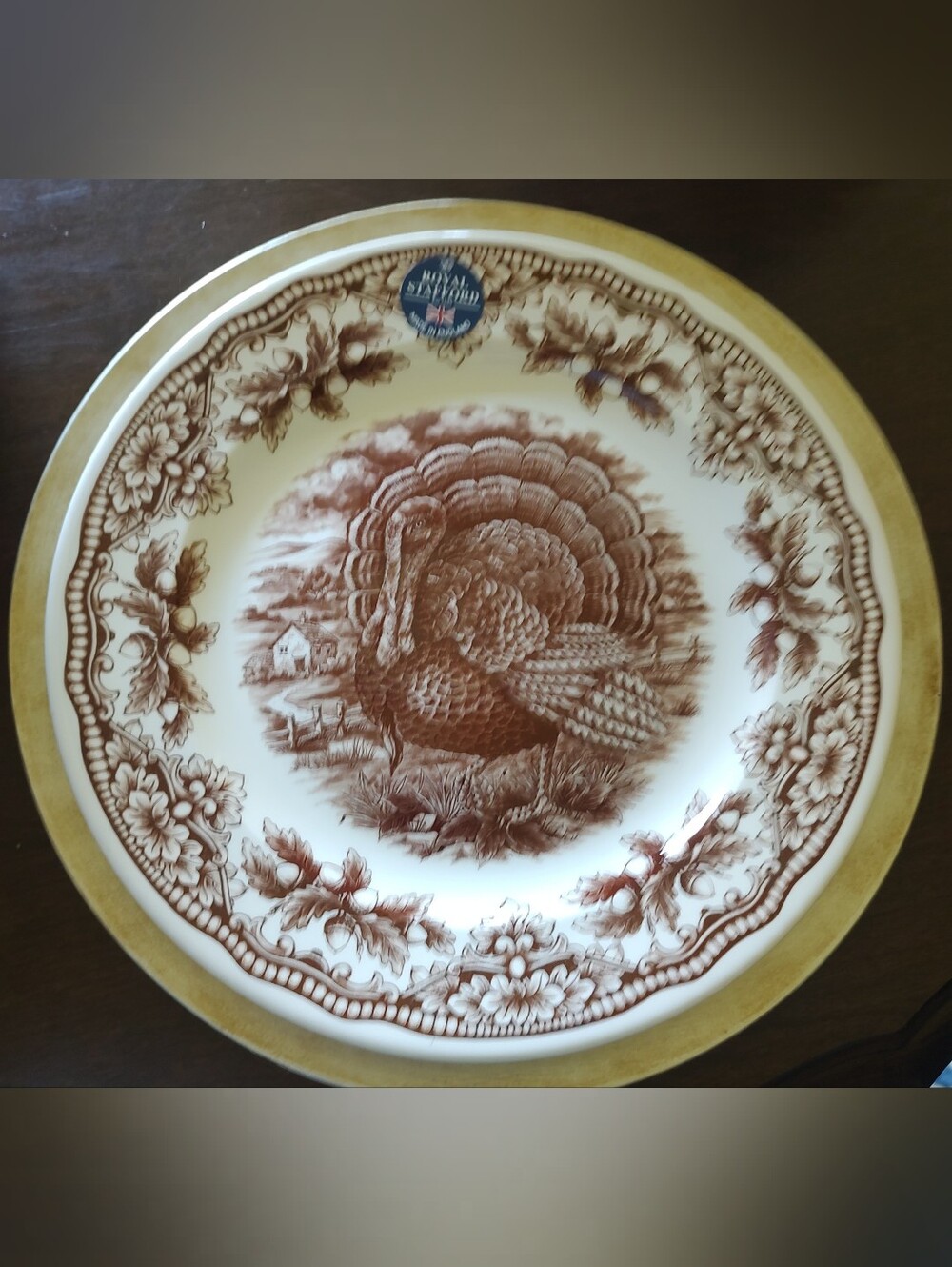 Royal Stafford Dinner Plate Turkey Thanksgiving Set Of 4! Rare